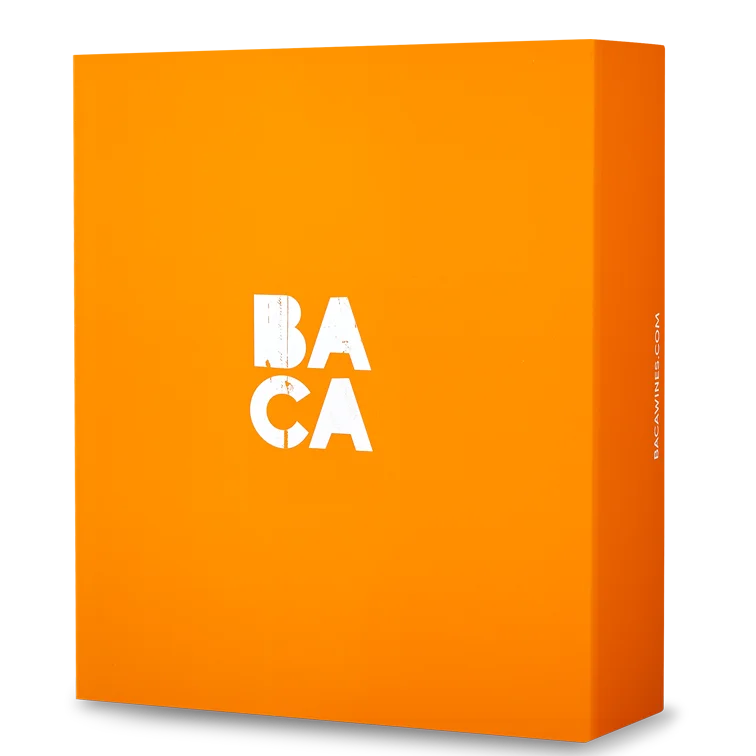 Image of 3 bottle orangs BACA branded wine gift box