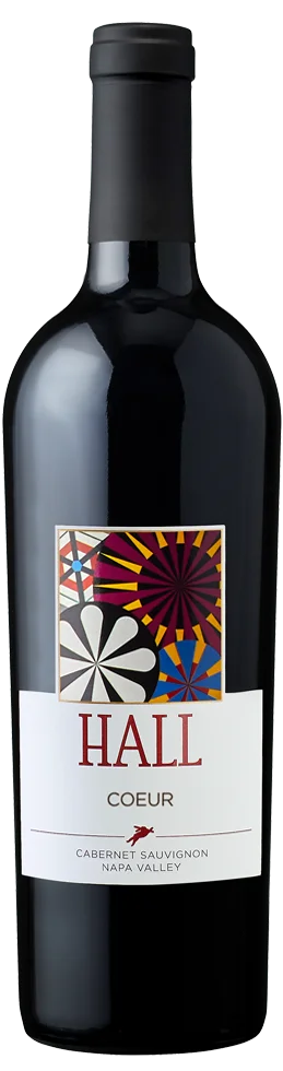 Bottle image of 2021 HALL Coeur Cabernet Sauvignon against a white background.