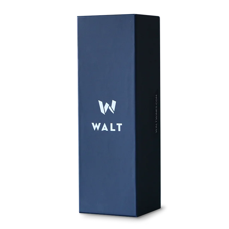 Image of a blue one bottle WALT branded wine box.